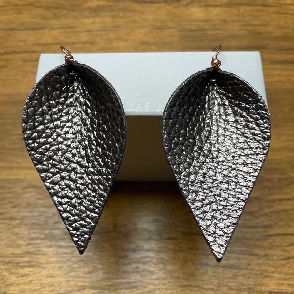 Bronze Leather Earrings
